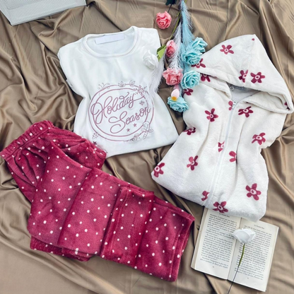 Pyjama 3 Pièces en Dentelle – Élégance & Confort pour vos Nuits 2026