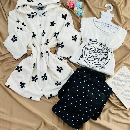 Pyjama 3 Pièces en Dentelle – Élégance & Confort pour vos Nuits 2026